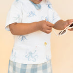 Dropped Shoulder Short Sleeve T-Shirt - Octopus Oasis