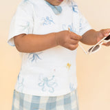 Dropped Shoulder Short Sleeve T-Shirt - Octopus Oasis