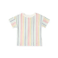dropped shoulder short sleeve t shirt stripes away rainbow in multi pattern
