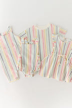 dropped shoulder short sleeve t shirt stripes away rainbow