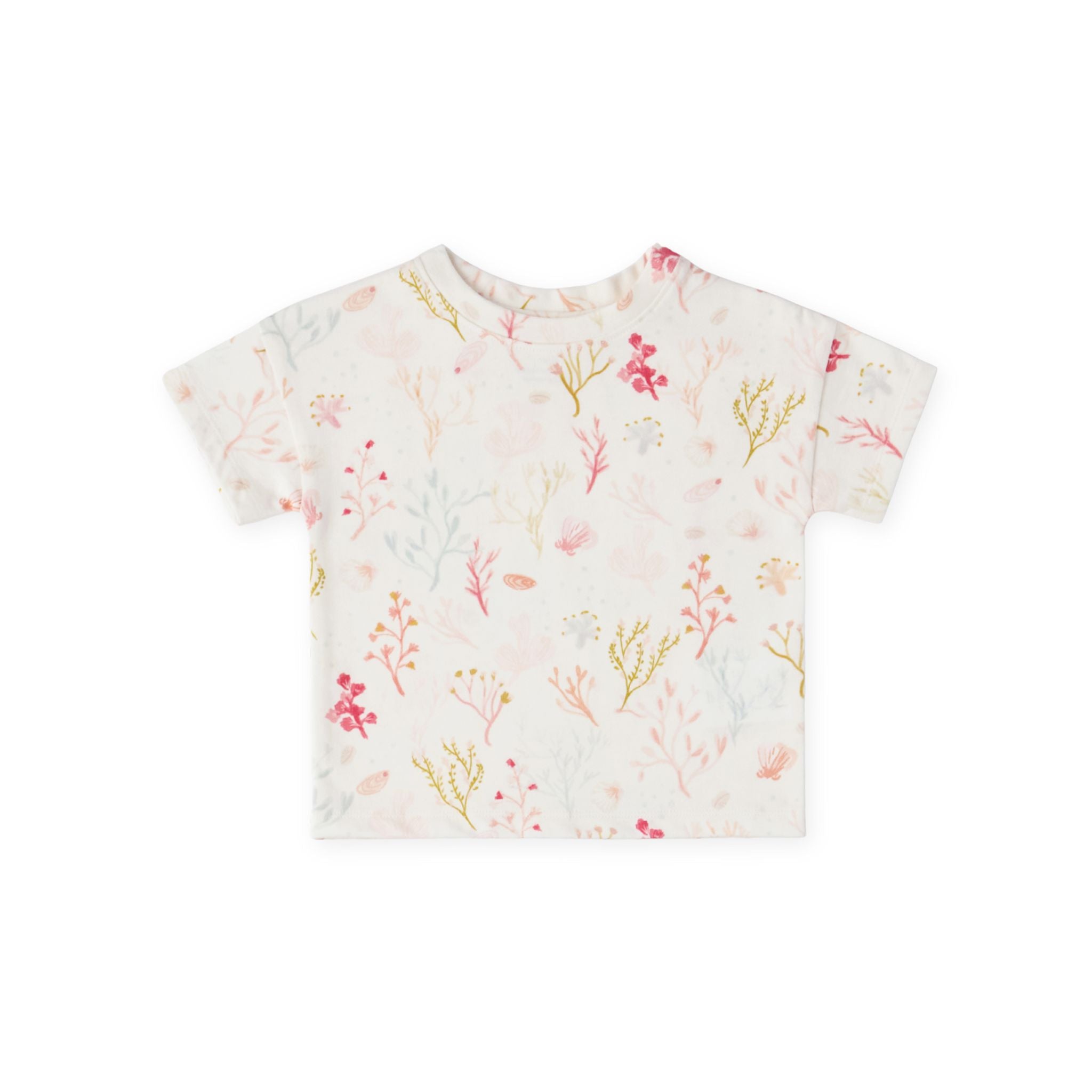 Dropped Shoulder Short Sleeve T-Shirt - Sea Bloom