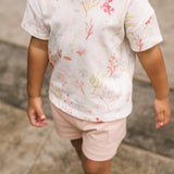 Dropped Shoulder Short Sleeve T-Shirt - Sea Bloom