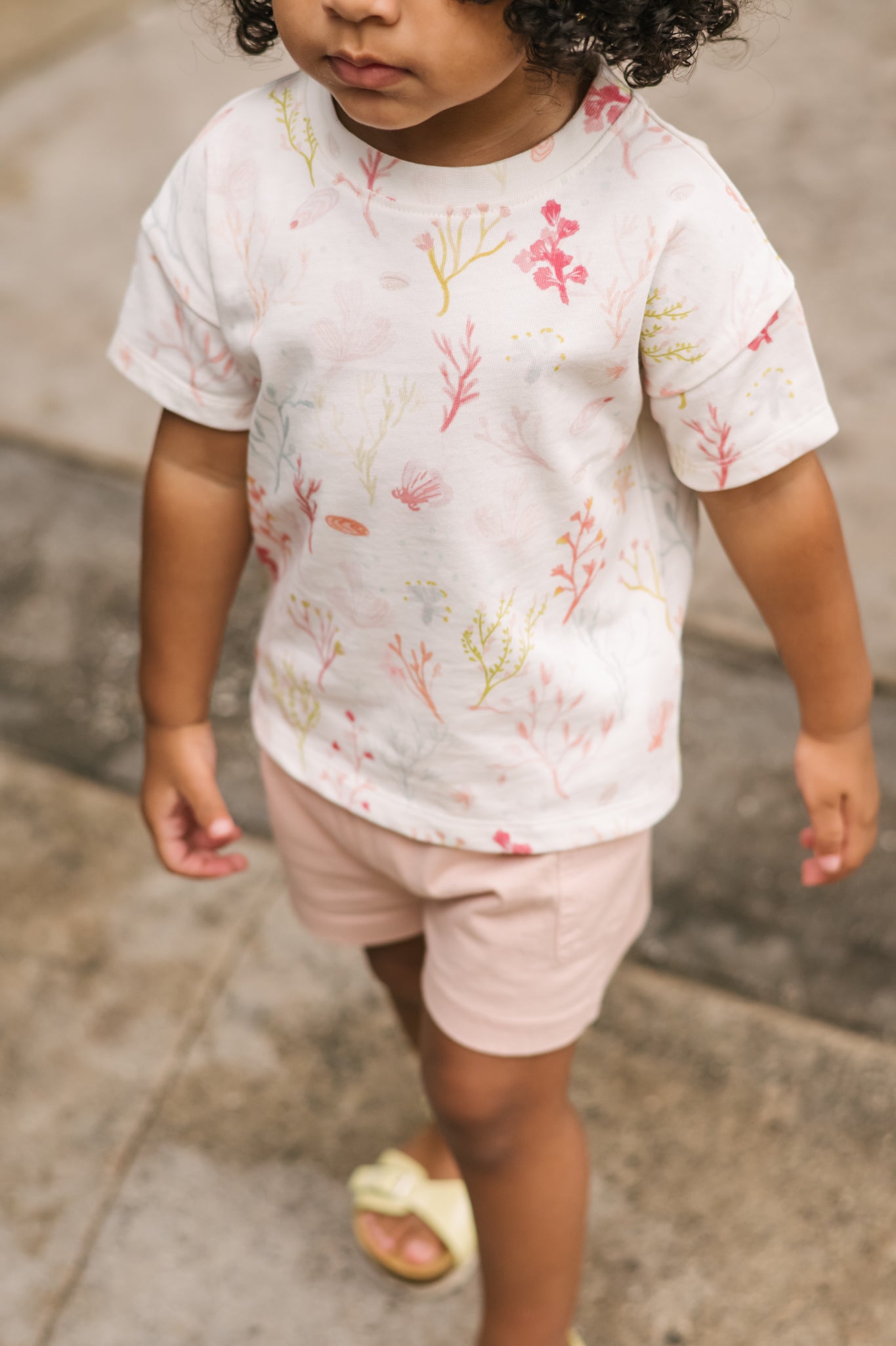 Dropped Shoulder Short Sleeve T-Shirt - Sea Bloom