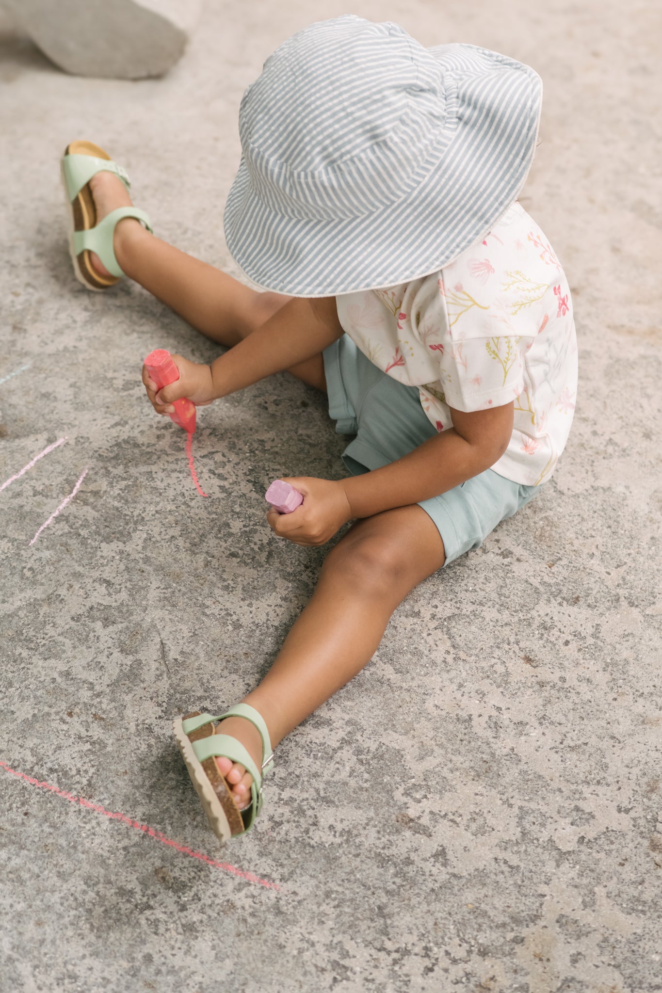 Dropped Shoulder Short Sleeve T-Shirt - Sea Bloom