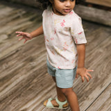 Dropped Shoulder Short Sleeve T-Shirt - Sea Bloom