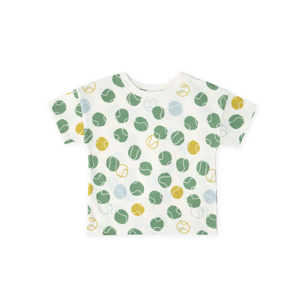 dropped shoulder short sleeve t shirt ace in greens pattern