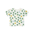 dropped shoulder short sleeve t shirt ace in greens pattern