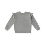 French Terry Toddler Ruffle Sweatshirt - Heather Grey- Front