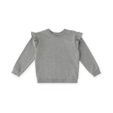 French Terry Toddler Ruffle Sweatshirt - Heather Grey- Front