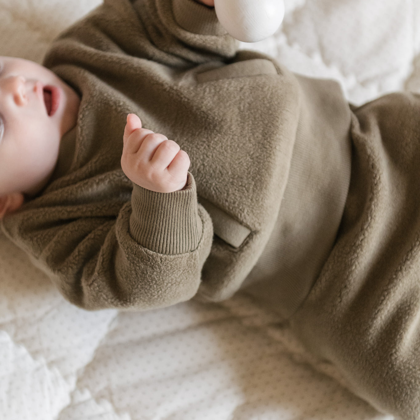 Pehr-Teddy Fleece Dropped Shoulder Sweatshirt-Moss-4