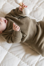teddy fleece dropped shoulder sweatshirt moss pehr