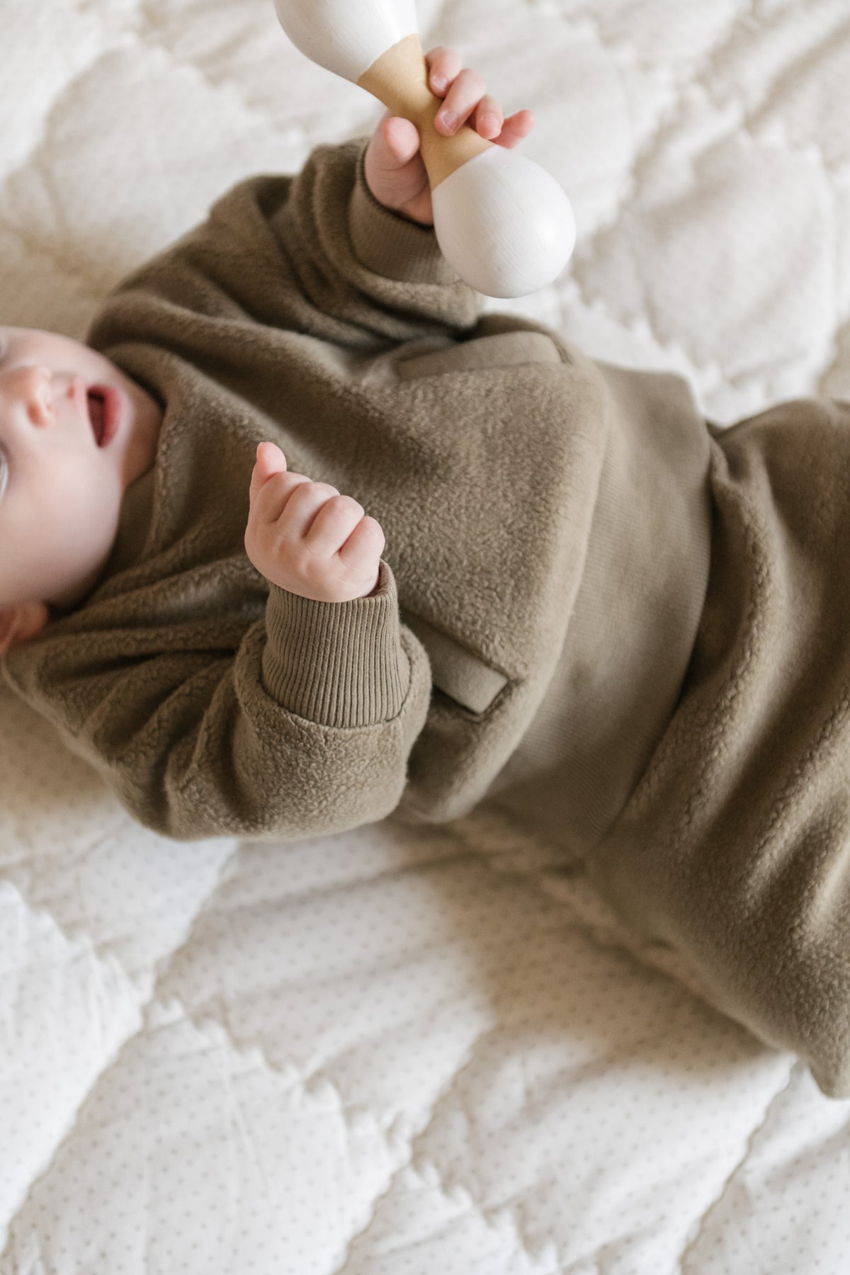 teddy fleece dropped shoulder sweatshirt moss pehr