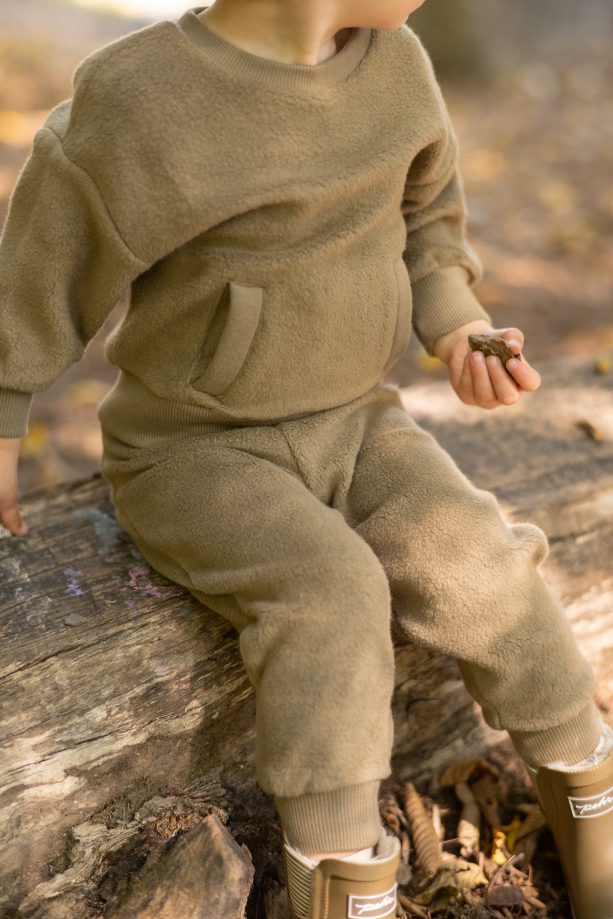 teddy fleece dropped shoulder sweatshirt moss pehr