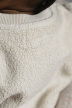 teddy fleece dropped shoulder sweatshirt stone pehr