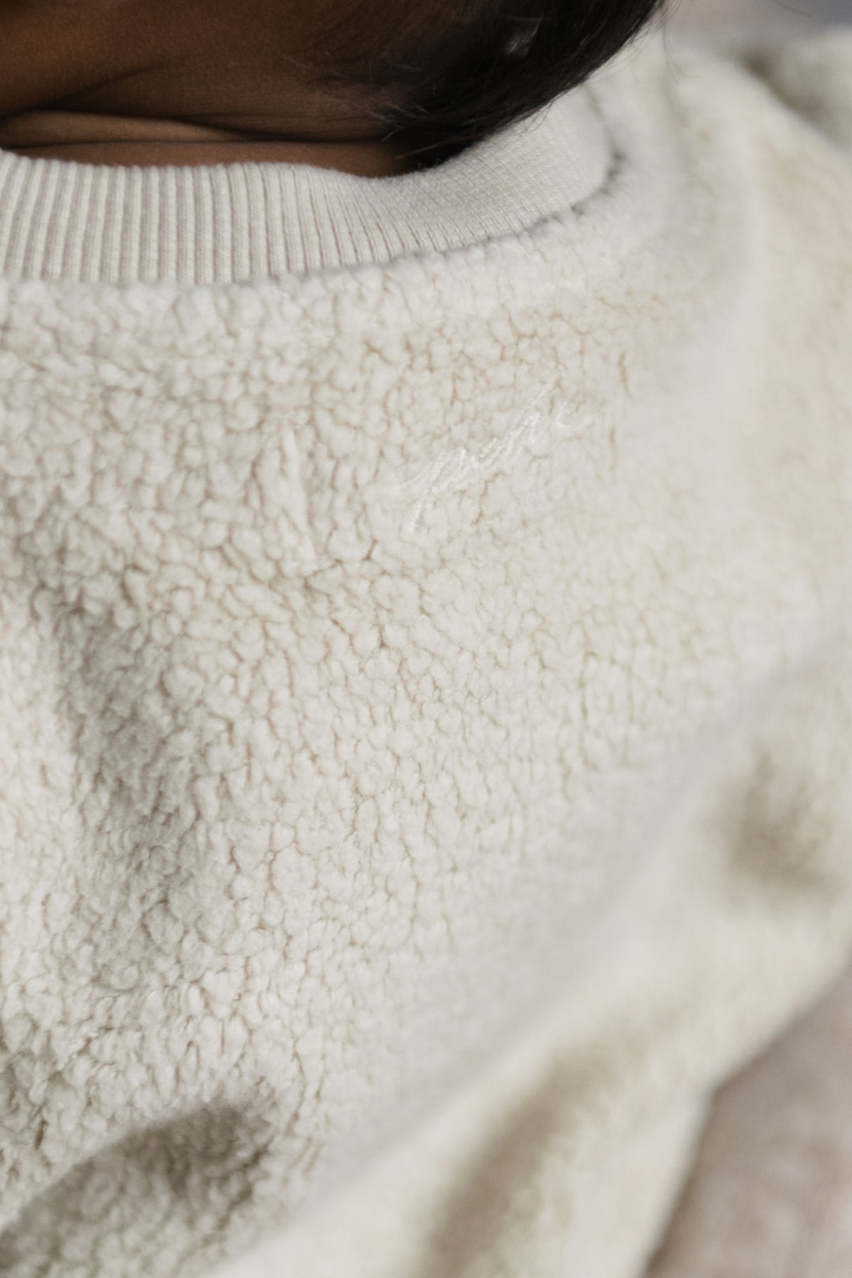 teddy fleece dropped shoulder sweatshirt stone pehr