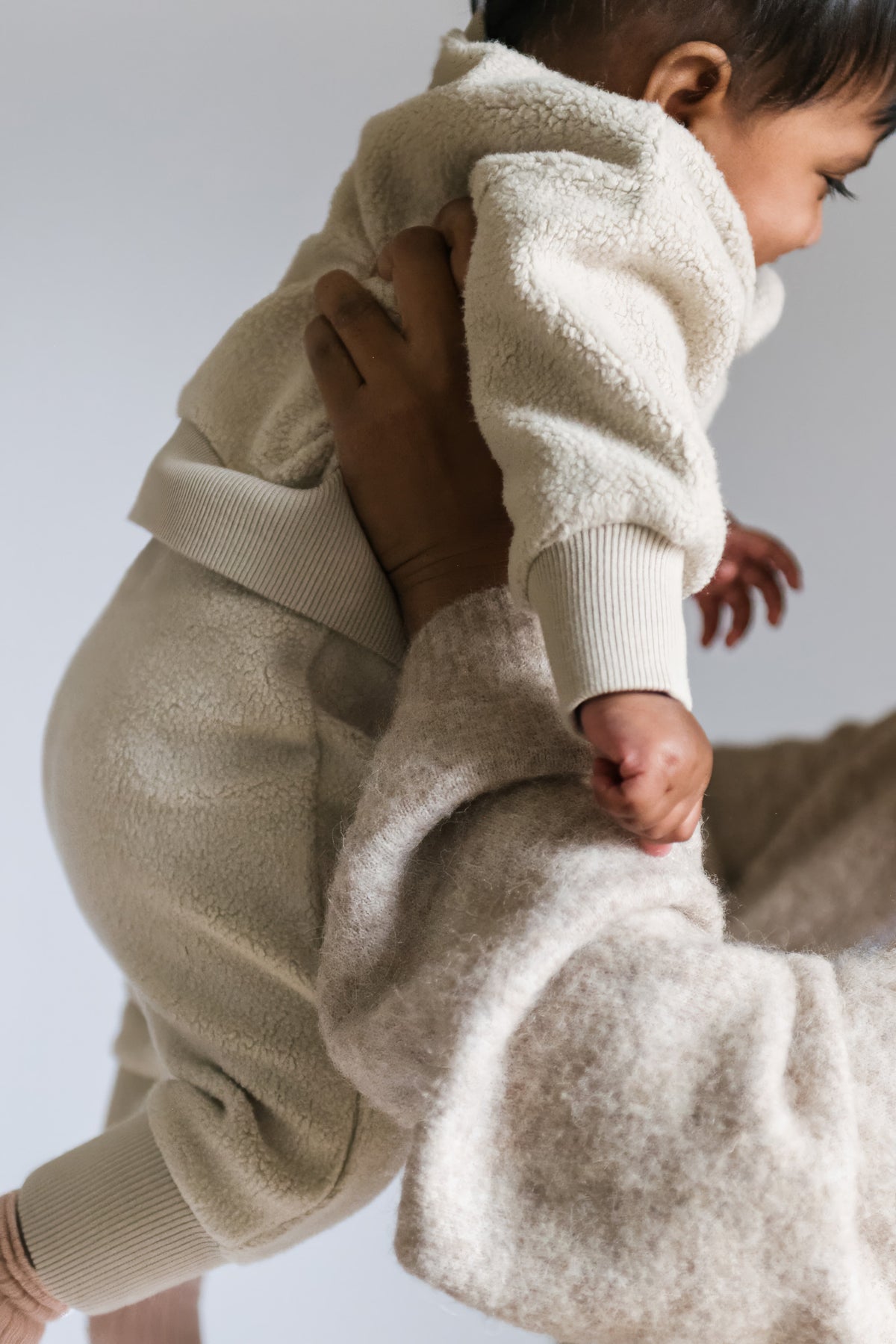 teddy fleece dropped shoulder sweatshirt stone pehr