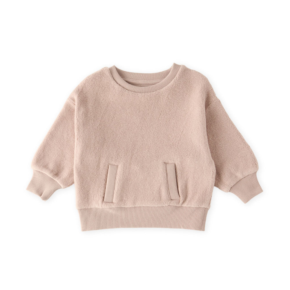 Teddy Fleece Kids Dropped Shoulder Sweatshirt