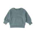 Teddy Fleece Dropped Shoulder Sweatshirt - Slate Blue