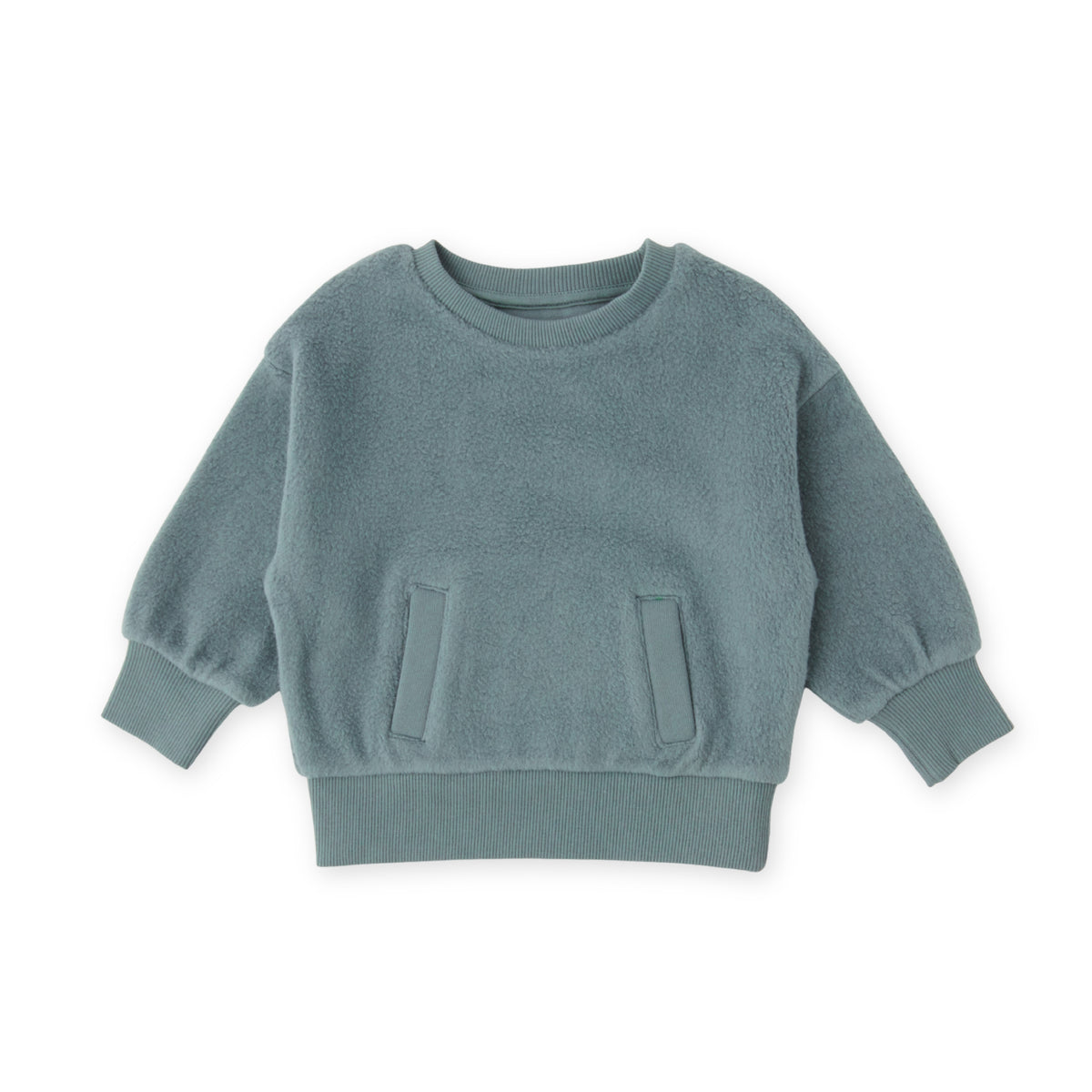 Teddy Fleece Dropped Shoulder Sweatshirt - Slate Blue