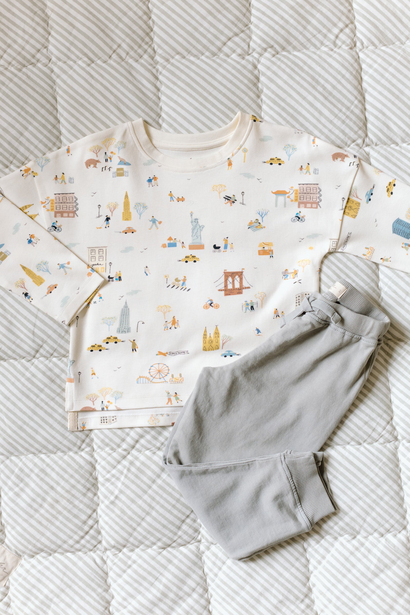 Pehr-Dropped Shoulder Long Sleeve Toddler Top-Explore New York-4