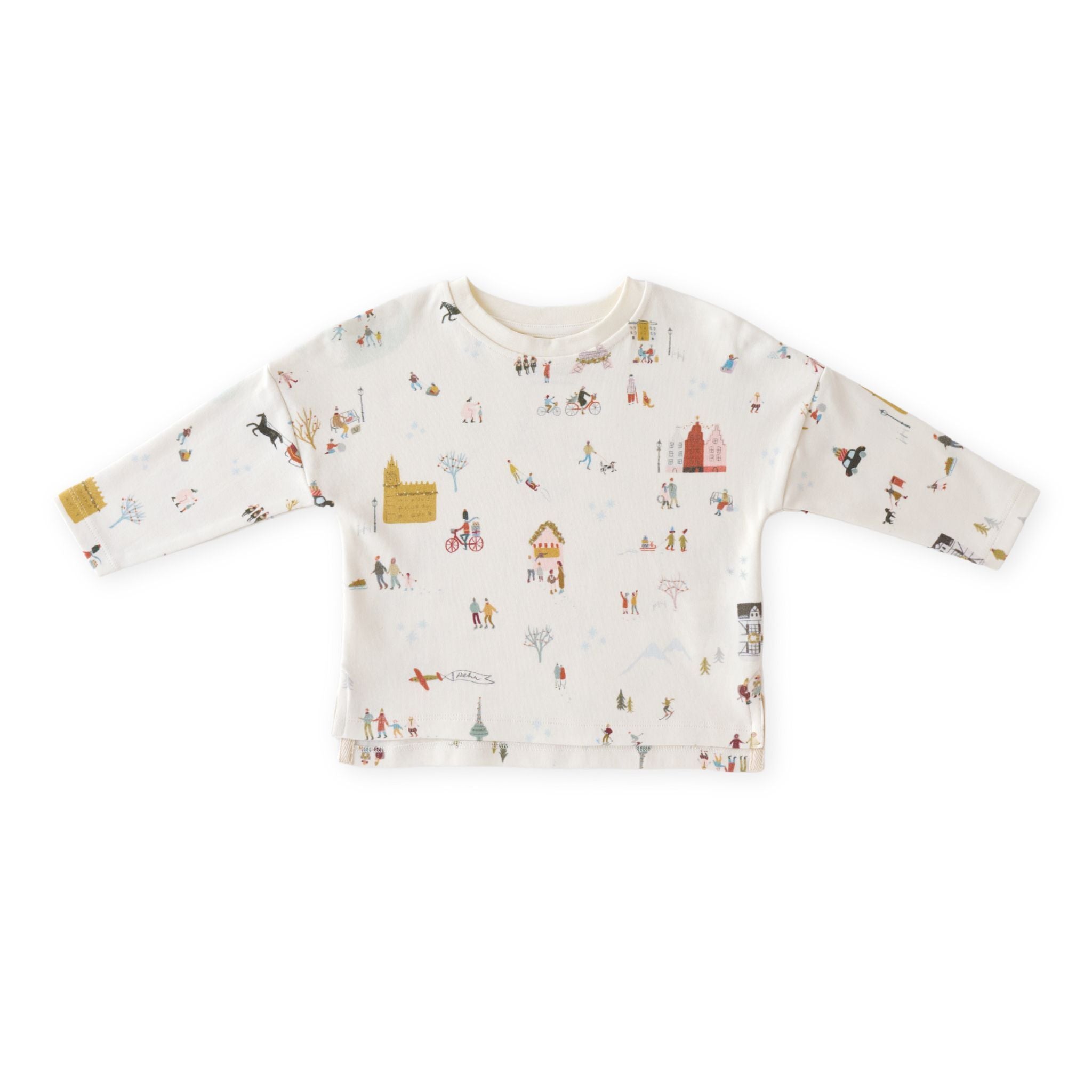 Pehr-Dropped Shoulder Long Sleeve Toddler Top-Explore the World Holiday-1