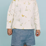 Pehr-Dropped Shoulder Long Sleeve Toddler Top-Duck Duck Goose-2