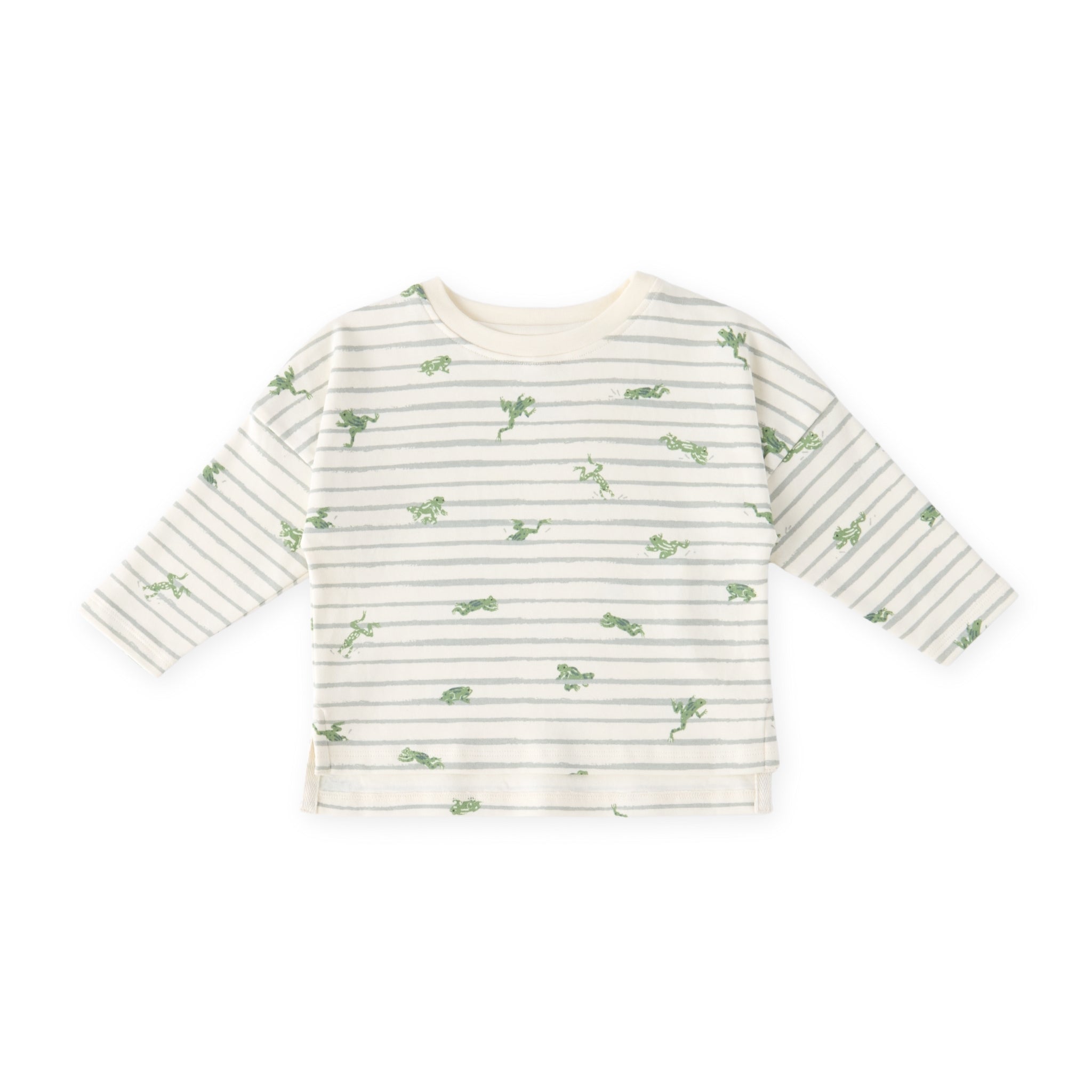 Pehr-Dropped Shoulder Long Sleeve Toddler Top-Leap Frog-1