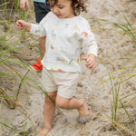 Dropped Shoulder Long Sleeve Top - Animal Shuffle