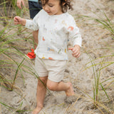 Dropped Shoulder Long Sleeve Top - Animal Shuffle