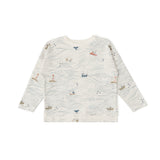Dropped Shoulder Long Sleeve Toddler Top - High Seas