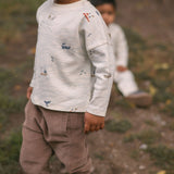 Dropped Shoulder Long Sleeve Toddler Top - High Seas