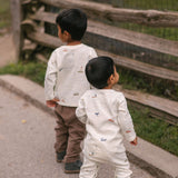 Dropped Shoulder Long Sleeve Toddler Top - High Seas