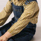 Pehr-Kids Gingham Long Sleeve Top-Dijon-2