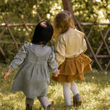 Pehr-Kids Gingham Long Sleeve Top-Dijon-4