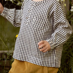 Pehr-Gingham Long Sleeve Top-Indigo-2