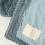 Corduroy Quilted Jacket - Harbor- Inside - Up Close