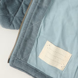 Corduroy Quilted Jacket - Harbor- Inside - Up Close