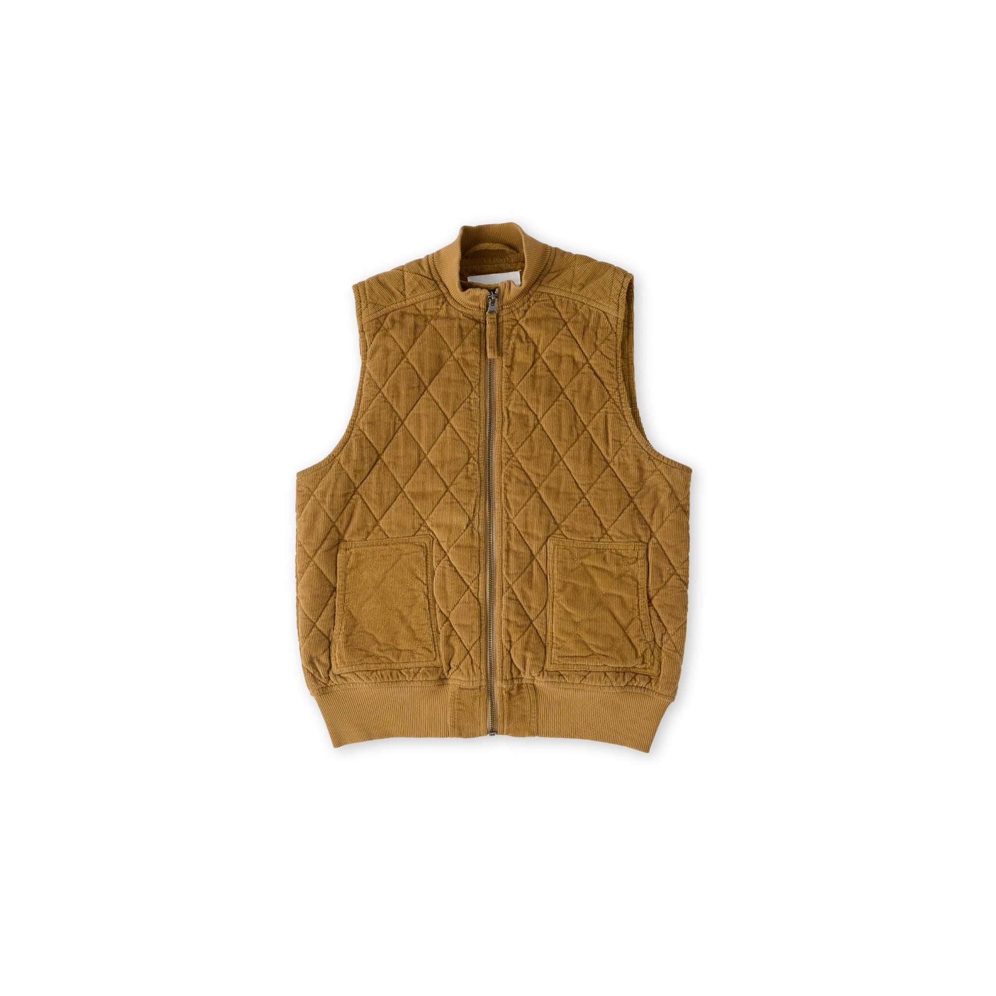 Pehr-Corduroy Kids Quilted Vest-Ochre-1