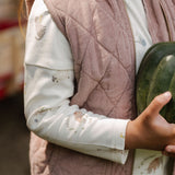 Pehr-Corduroy Kids Quilted Vest-Thistle-2