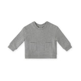 French Terry Pocket Sweatshirt - Heather Grey- Front