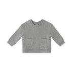 French Terry Pocket Sweatshirt - Heather Grey- Front