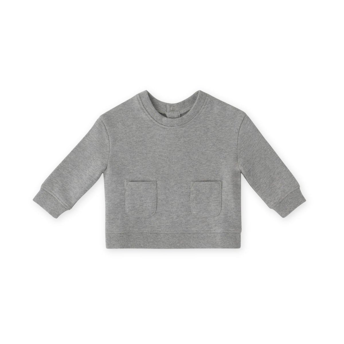 French Terry Pocket Sweatshirt - Heather Grey- Front