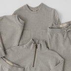 French Terry Pocket Sweatshirt - Heather Grey- Group Flatlay