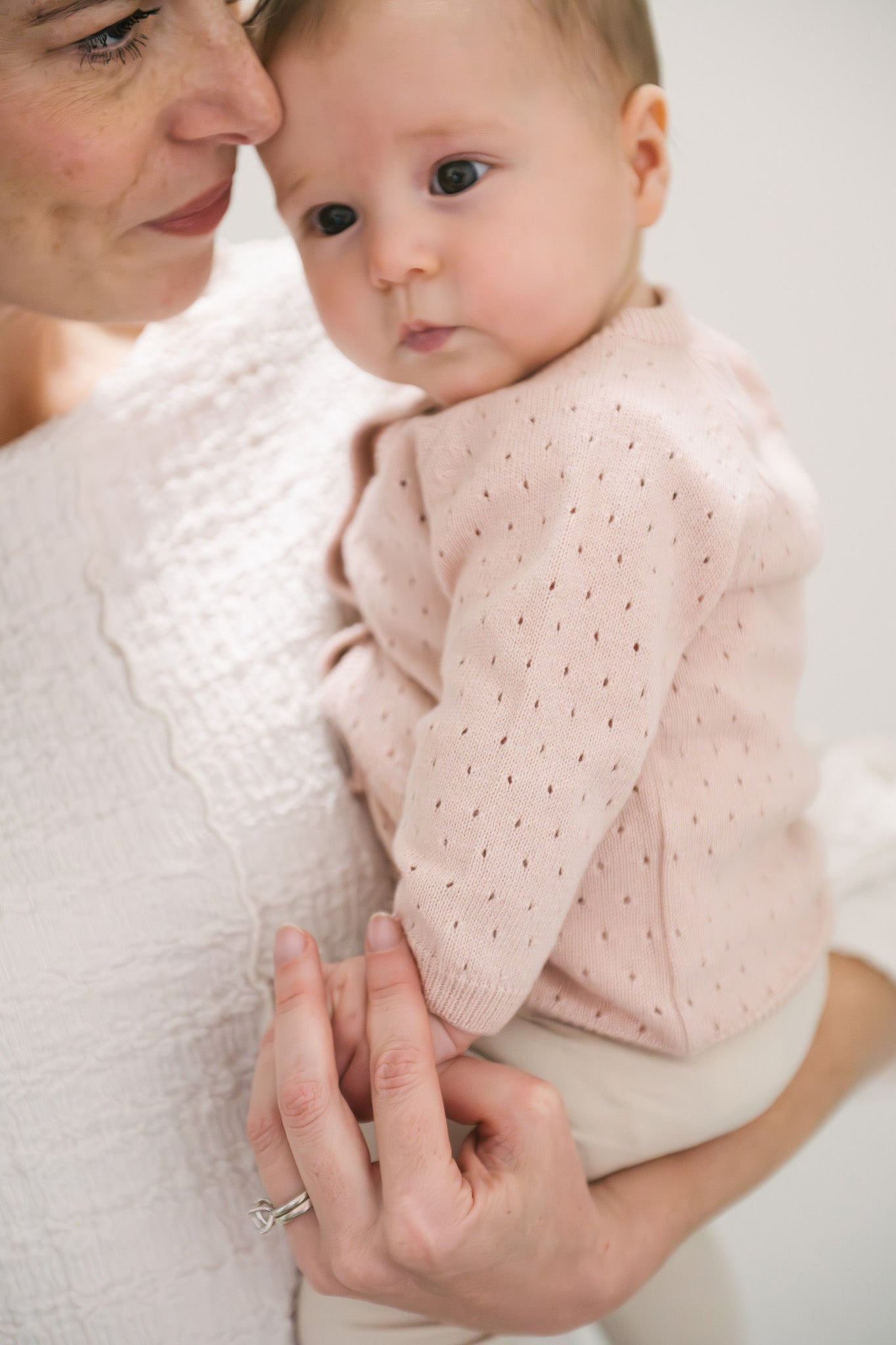 Pehr-Pointelle Knit Sweater-Soft Peony-Baby-4