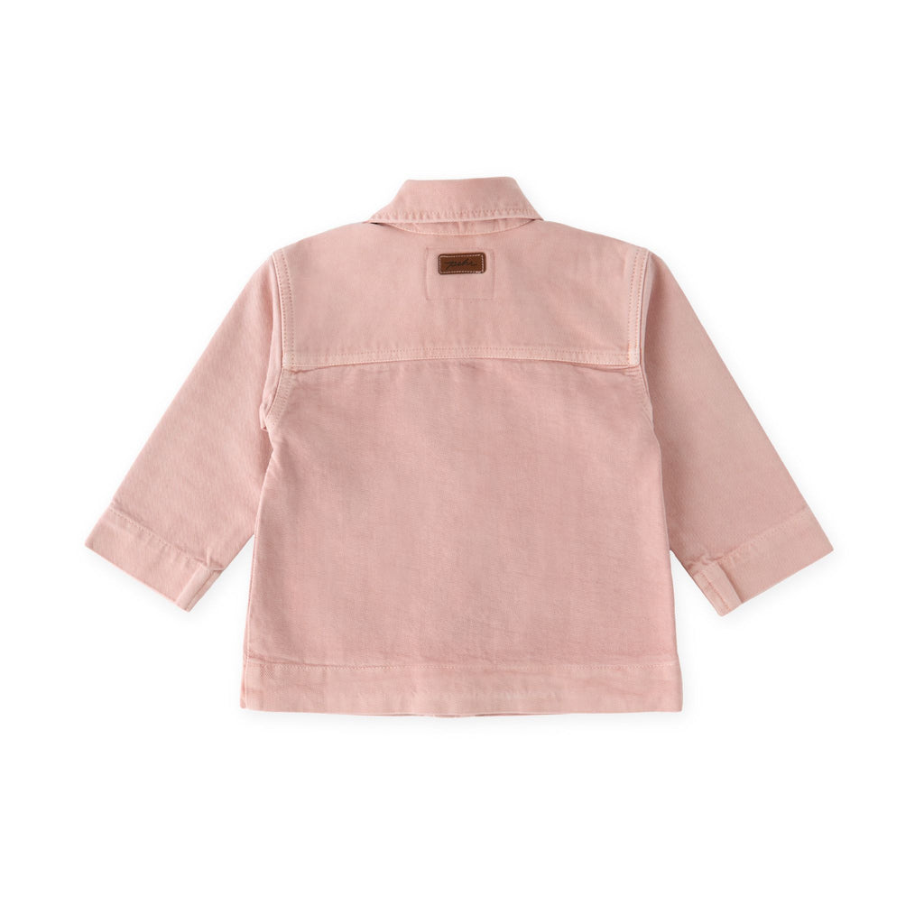 baby vintage twill baby chore jacket peony