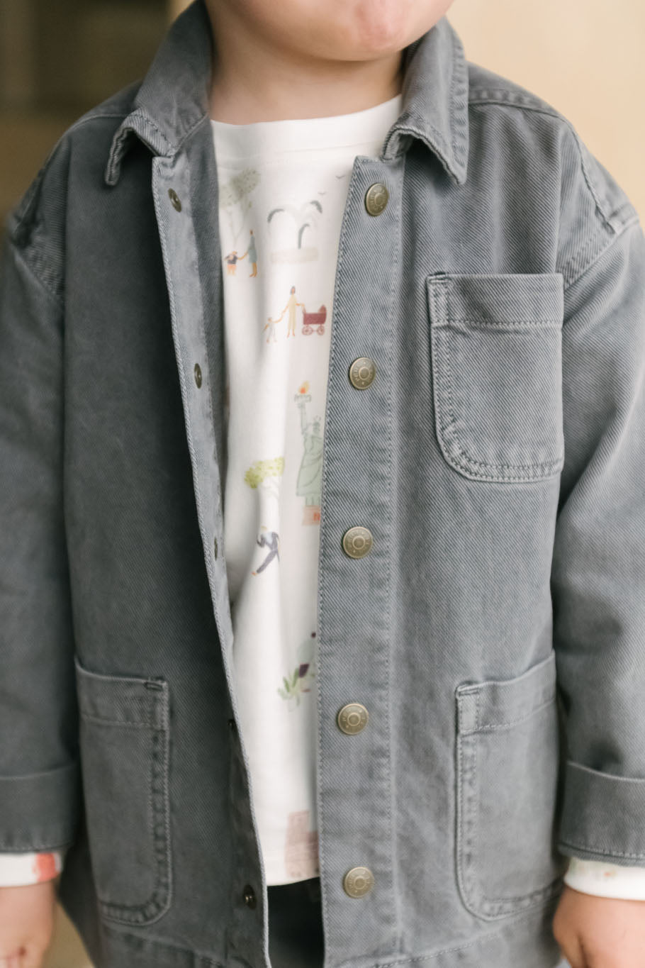 toddler vintage twill toddler chore jacket charcoal pehr 2