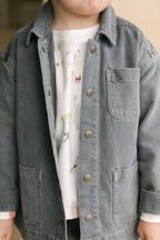 toddler vintage twill toddler chore jacket charcoal pehr 2
