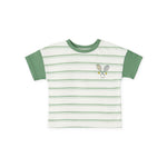 tennis dropped shoulder t shirt court side in greens pattern short sleeve