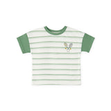 tennis dropped shoulder t shirt court side in greens pattern short sleeve