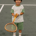 tennis dropped shoulder t shirt court side short sleeve
